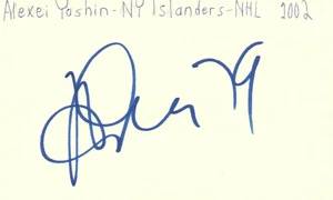 Alexei Yashin New York Islanders NHL Hockey Autographed Signed Index Card - Picture 1 of 1
