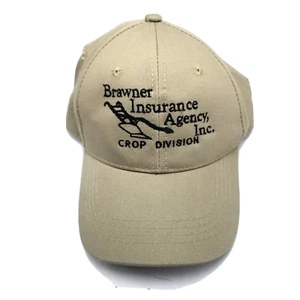 Cappello Berretto Brawner Insurance Crop Division Beige Adulto Usato Strapback G8D bxgray - Foto 1 di 5