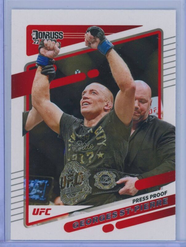 2022 Donruss UFC #169 Georges St-Pierre Press Proof Silver Parallel