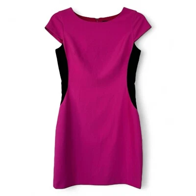 Cynthia Steffe Dress Womens Size 6 Pink Black Colorblock Cap Sleeve Lined - Image 1 of 4
