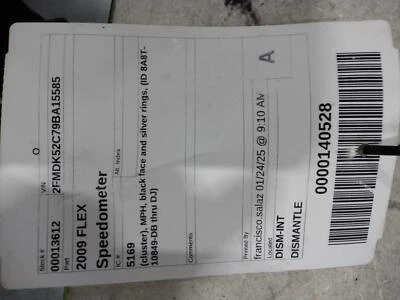 Medidor de velocímetro usado serve: 2009 Ford Flex cluster MPH face preta e prata ri - Imagem 1 de 4