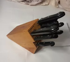 18 Slot Wood Knife Block With 11 Knives - Picture 1 of 20