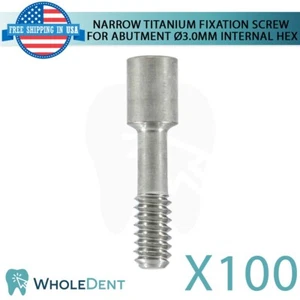 100X Narrow Platform Titanium Fixation Screw Ø3.0mm Dental Int Hex 2.0mm - Picture 1 of 3