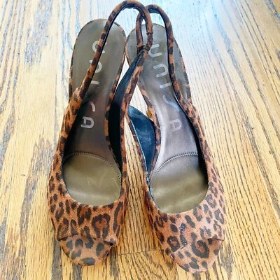 Unisa Animal Print Peep Toe Sling Back Pump Heels Women’s Size 8.5 - Image 1 of 4