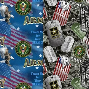 BTY Bandera del Ejército Militar Etiquetas de Perro Impresiones Tela de Algodón POR Yarda - Imagen 1 de 3