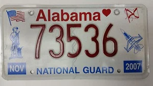 Placa de licencia de la Guardia Nacional Alabama 2007 73536 - Imagen 1 de 1