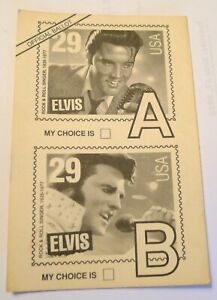 Elvis USPS Stamp Official Ballot Poll Graceland 1992 Mail-In Postcard Unused IMP