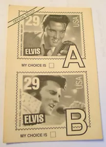 Elvis USPS Briefmarke offizielle Stimmzettel Umfrage Graceland 1992 Postkarte unbenutzt IMP - Bild 1 von 5