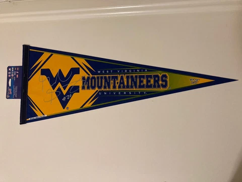 West Virginia University Pennant--Signed by Mike Gansey - Full Size Cover
