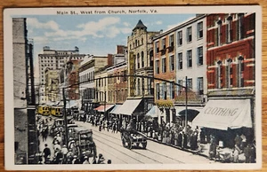 Carros postales de Main Street Norfolk Virginia VA década de 1910 de Chessler Co. - Imagen 1 de 1