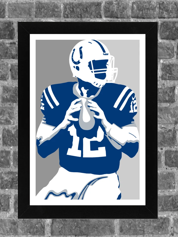 Arte impreso deportivo retrato Andrew Luck de los Indianapolis Colts 11x17 Foto 1 de 1