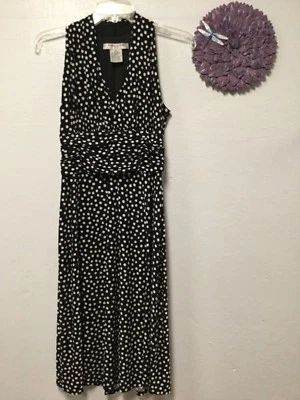 Vestido para mujer Evan Picone talla 6 pequeño negro blanco forrado top espalda corredor 191 Foto 1 de 4