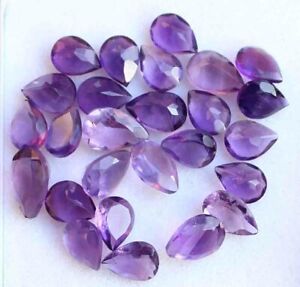 AFRICAN AMETHYST 7*10 MM PEAR CUT 28.60 Ct TOP ALL NATURAL AAA