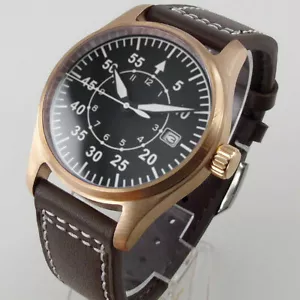 Orologio Uomo Automatico CUSN8 Cassa Bronzo Massiccio 39mm Tandorio Quadrante Nero NH35A - Foto 1 di 9
