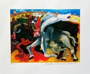 Pablo Picasso BULLFIGHT TOREADOR Estate Signed Limited Edition Giclee Art 20x13" - Picture 1 of 6