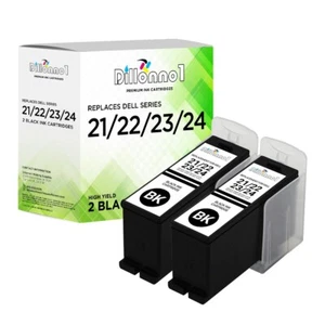 2PK fits For Dell Series 21 22 23 24 Black Ink Cartridges For V313 V515w Printer - Picture 1 of 3