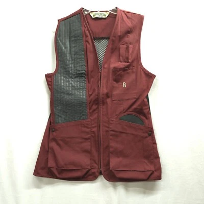 Vtg Bob Allen Shooting Vest Size Medium - Maroon Hunting Practice Pocket Mesh - Image 1 of 4