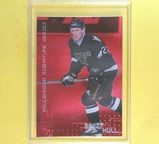 BRETT HULL 1999  MILLENNIUM RUBY SIGNATURE SERIES  #82  Dallas Stars