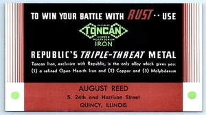 Toncan Kupfer Mo-Lyb-Den-Um Eisen Rostschutz Löscher August Schilf, Quincy, IL HH - Bild 1 von 2