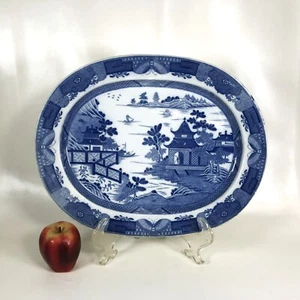Circa 1810s English Minton Blue Transferware Platter Hermit - Picture 1 of 7
