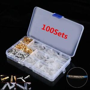  Brass Bullet Connectors Male & Female Wire Terminals & Insulation Covers100Sets