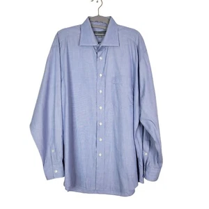 HICKEY FREEMAN Dress Shirt Mens 16 1/2 34 Blue Business Office Casual Classic - Picture 1 of 10