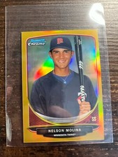 A106,009 - 2013 Bowman Chrome Mini Gold Refractors #281 Nelson Molina/50