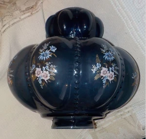 Carl Falkenstein BLUE Melon Bubble Glass Replacement Globe Hollywood Regency MCM - Picture 1 of 8