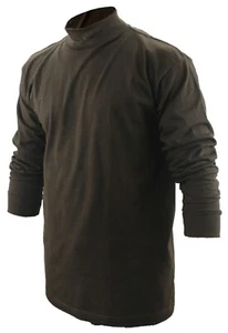 Elbeco Shirt Unisex Sz 2XL Brown Mock Turtleneck 100% Cotton New - Picture 1 of 10