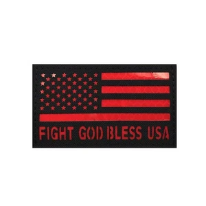 REFLECTIVE IR US AMERICAN USA FIGHT GOD BLESS USA MILITRAY HOOK LOOP PATCH RED - Picture 1 of 1