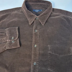 J. Crew Mens XL Brown Corduroy Button Down Long Sleeve Shirt Casual Classic - Picture 1 of 7