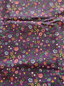 NEU Vintage Cone Mills lila Blumenmuster Cord 2 Yards - Bild 1 von 5