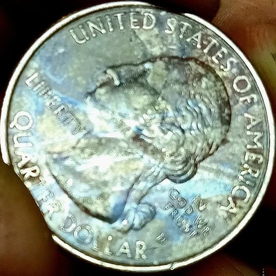 2012 Rickshaw Toned  Hawaii State Quarter,  Beautiful One of a Kind Mini Art,  - Image 1 of 4