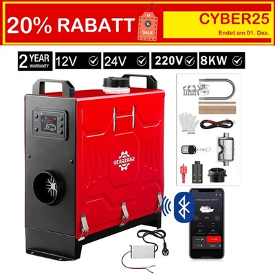 8KW 12V 24V 220V Diesel Heizung Standheizung Luftheizung Air Heater PKW LKW RV - Bild 1 von 4