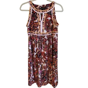 INC International Concepts Halter Dress Keyhole Neck Paisley Colorful Size Large - Picture 1 of 7