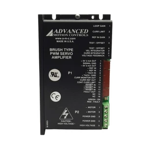 Advanced Motion 12A8K Brushed PWM Servo Amp, 6A Cont., 20-80VDC, 10V Analog - Picture 1 of 6