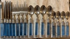Duplex-Blue Stainless, Plastic by Cambridge Silver 16pc set - Picture 1 of 4