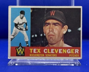 1960 Topps #392 Tex Clevenger Washington Senators BASEBALL Card Crease - Picture 1 of 2