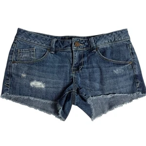 American Rag Cie Distressed roher Saum mittlere Waschung Baumwolle Denim Shorts Größe 3 Boho - Bild 1 von 10