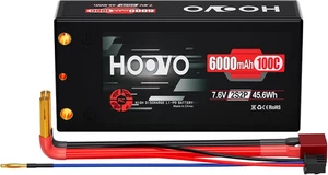 HOOVO 2S 100C 6000Mah 7.6V RC Shorty Lipo Battery High-Voltage Hard Case with T - Picture 1 of 12