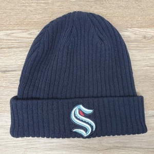 Seattle Kraken Beanie NHL Fanatics OSFA Cuffed Blue Cable Knit - Bild 1 von 8