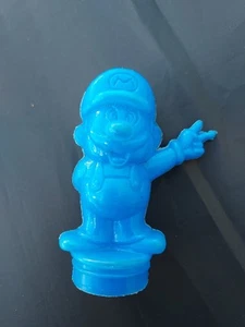 Vintage 1989 Topps MARIO BROTHERS Bubble Gum Container 3” BLUE Candy Nintendo - Picture 1 of 5