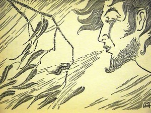 Don Blanding 1935 WIND FACE GRASSHOPPER Art Deco Matted - Picture 1 of 4