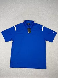 Nike Golf Polo Shirt Uomo XL Blu Spalla Striscia Dri Fit Manica Corta - Foto 1 di 13