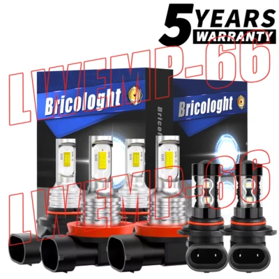 Combo de faros LED de alta/baja para Acura MDX 2004 a 2006 kit de bombilla antiniebla 6000K 6x Foto 1 de 4