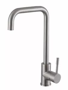 Designer Kitchen Tap Brushed Stainless Steel Mixer Taps Sink Mono Single Lever - Picture 1 of 8