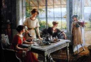 high quality  oil painting   handpainted on canvas- women drinking tea - Picture 1 of 1