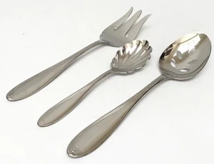 3 Stück Oneida Camber Cresta Windswept Scroll Glossy Hostess Set Gabel Löffel - Bild 1 von 2