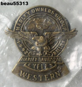 ⭐"VINTAGE" HARLEY DAVIDSON OWNERS GROUP HOG 1992 ANNUAL WESTERN RALLY VEST PIN - Picture 1 of 1