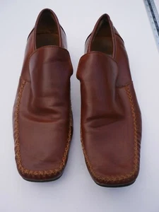 Mens Beckett Shoes Size 9 Eur 43 Brown ? Leather Loafers Slip On Casual Party  - Picture 1 of 11